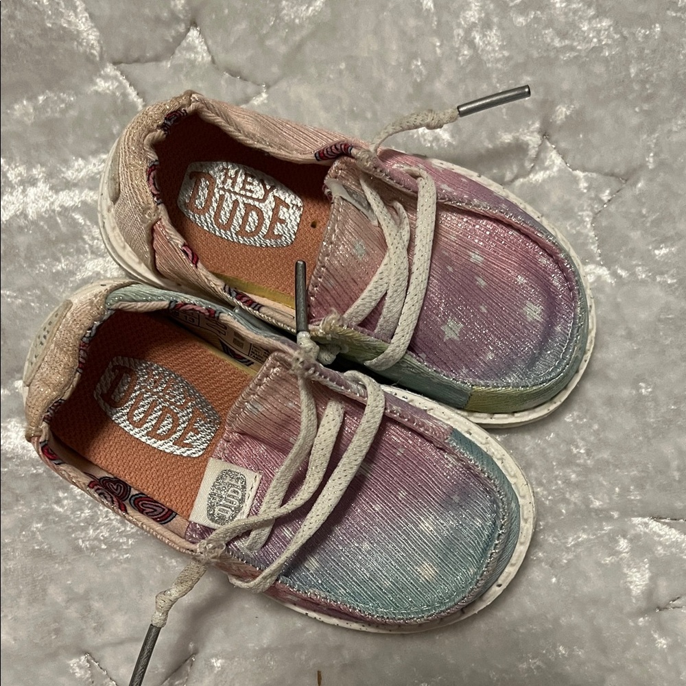 Hey Dude Kids' Pastel Rainbow Sneakers
